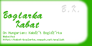 boglarka kabat business card